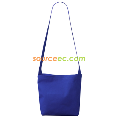 客製化寬版色布帆布斜背包 (LOGO網版印刷)禮品