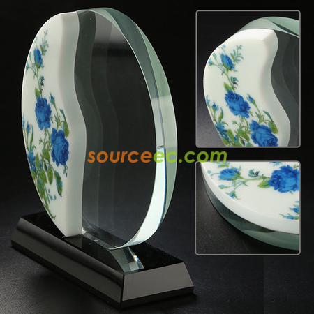 客製化單面陶瓷水晶獎座禮品