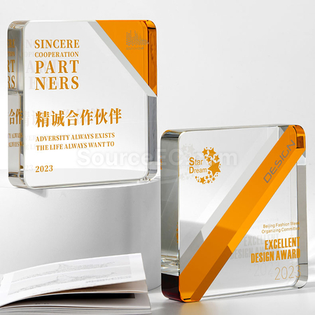 客製化兩色水晶獎座禮品