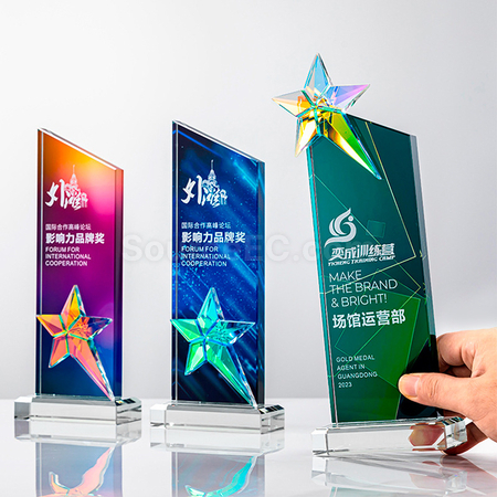 客製化炫彩水晶獎座禮品