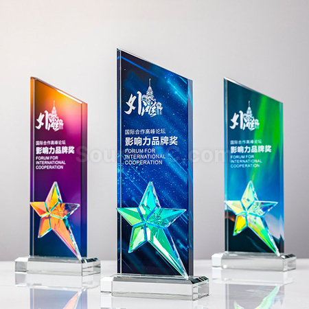 客製化炫彩水晶獎座禮品