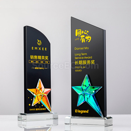 客製化炫彩水晶獎座禮品