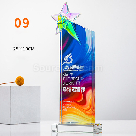 客製化炫彩水晶獎座禮品