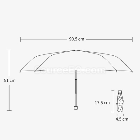 客製化口袋五摺彩膠晴雨傘禮品