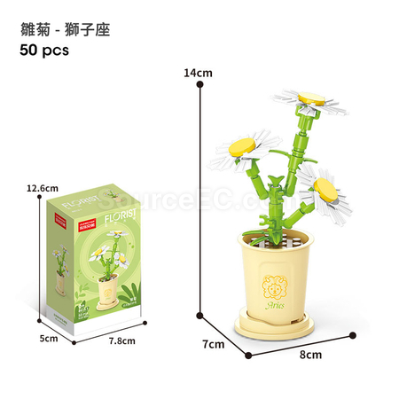 客製化咖啡杯植物系列積木-12星座守護花系列禮品