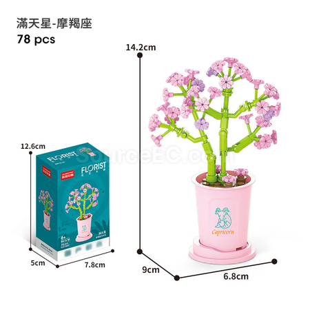 客製化咖啡杯植物系列積木-12星座守護花系列禮品