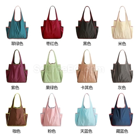 客製化防水拼色大容量摺疊購物袋禮品