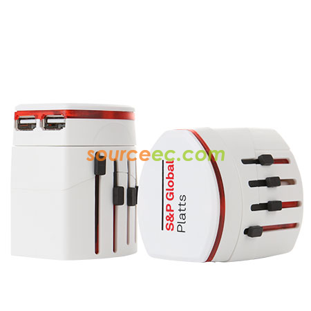一體式萬用轉換插頭連USB,客製化禮品,股東會贈品,旅行用品