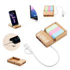 客製化帶 USB Type‑C 拓展塢的竹制桌面收納架兼手機支架禮品